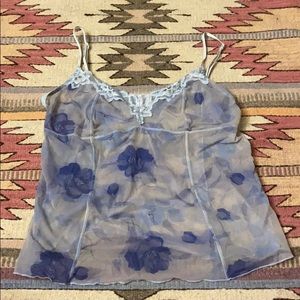 Blue See-through tank top. 💙